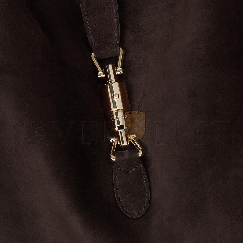 Gvc*1 jackie giorno shoulder bag variationdark brown suede ‎841542 (44*33*7cm)